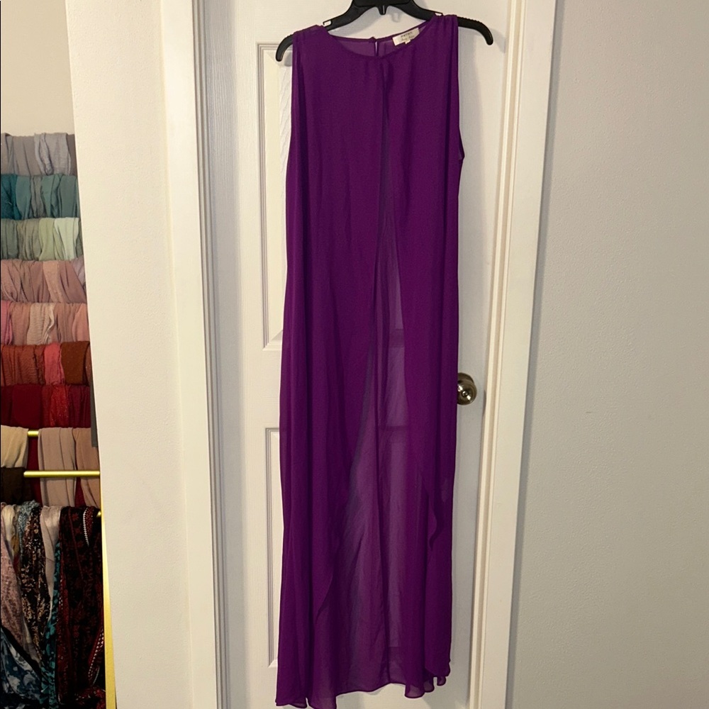 Elegant Purple Sleeveless Dress